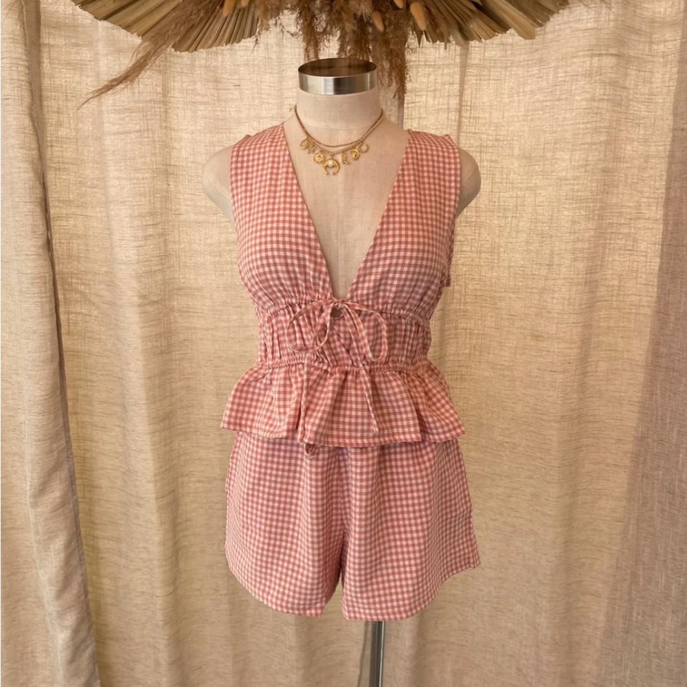 Pink Gingham Set